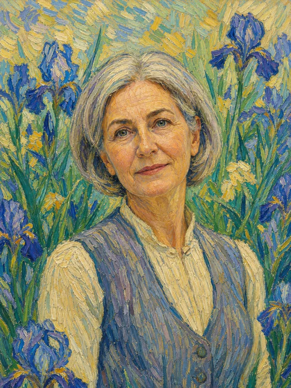 Le souvenir imprimé par la borne, Les Iris Van Gogh